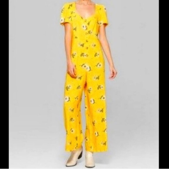 Wild Fable Mustard Button Up One-piece - Picture 4 of 4
